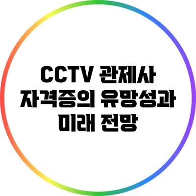 CCTV 관제사 자격증의 유망성과 미래 전망