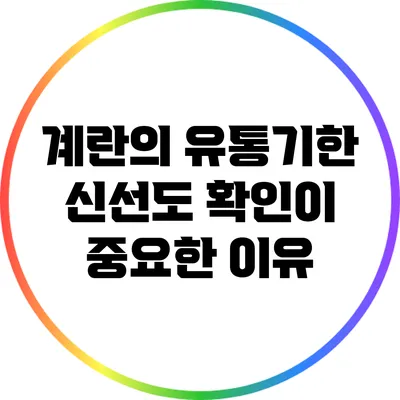 계란의 유통기한: 신선도 확인이 중요한 이유