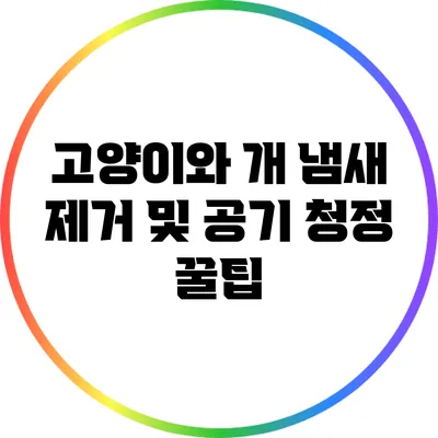 고양이와 개 냄새 제거 및 공기 청정 꿀팁
