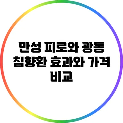 만성 피로와 광동 침향환: 효과와 가격 비교