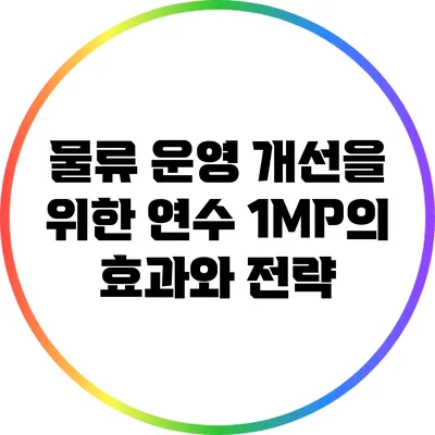 물류 운영 개선을 위한 연수 1MP의 효과와 전략