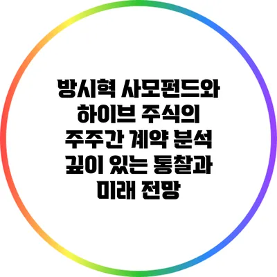 방시혁 사모펀드와 하이브 주식의 주주간 계약 분석: 깊이 있는 통찰과 미래 전망