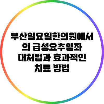 부산일요일한의원에서의 급성요추염좌 대처법과 효과적인 치료 방법