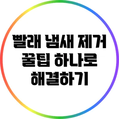 빨래 냄새 제거 꿀팁: 하나로 해결하기