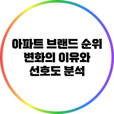 아파트 브랜드 순위 변화의 이유와 선호도 분석