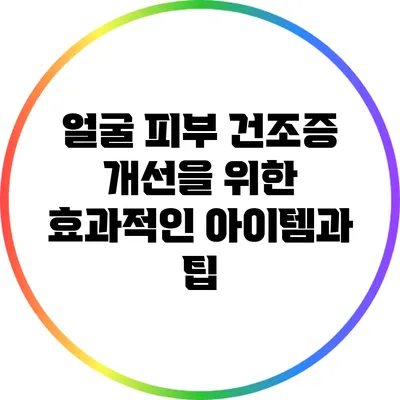 얼굴 피부 건조증 개선을 위한 효과적인 아이템과 팁
