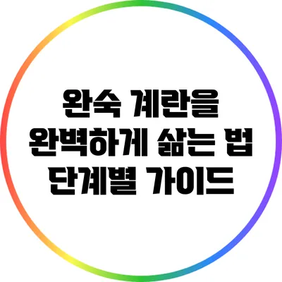 완숙 계란을 완벽하게 삶는 법: 단계별 가이드