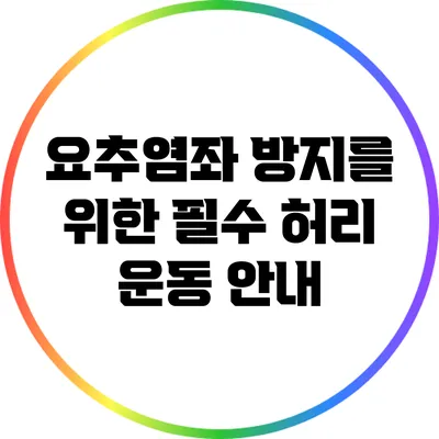 요추염좌 방지를 위한 필수 허리 운동 안내