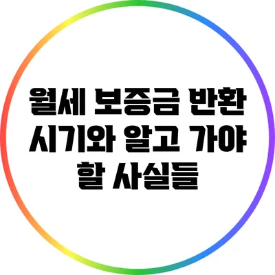월세 보증금 반환 시기와 알고 가야 할 사실들