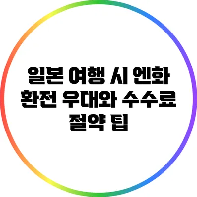 일본 여행 시 엔화 환전 우대와 수수료 절약 팁