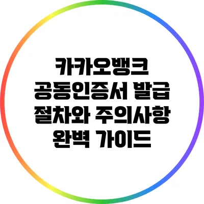 카카오뱅크 공동인증서 발급 절차와 주의사항 완벽 가이드