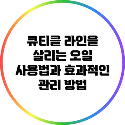 큐티클 라인을 살리는 오일 사용법과 효과적인 관리 방법
