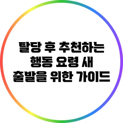 탈당 후 추천하는 행동 요령: 새 출발을 위한 가이드