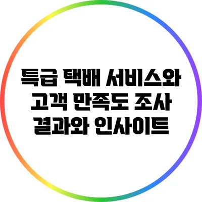 특급 택배 서비스와 고객 만족도: 조사 결과와 인사이트