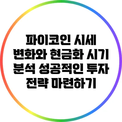 파이코인 시세 변화와 현금화 시기 분석: 성공적인 투자 전략 마련하기