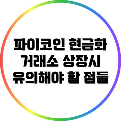 파이코인 현금화 거래소 상장시 유의해야 할 점들