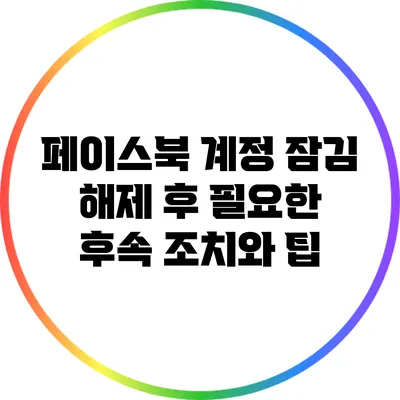 페이스북 계정 잠김 해제 후 필요한 후속 조치와 팁