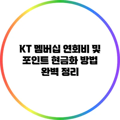 KT 멤버십 연회비 및 포인트 현금화 방법 완벽 정리