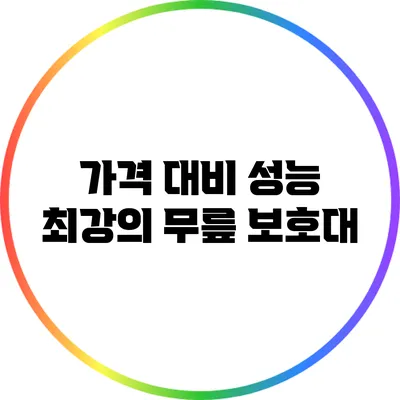 가격 대비 성능 최강의 무릎 보호대