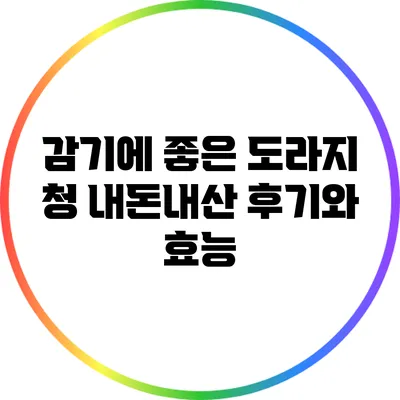 감기에 좋은 도라지 청: 내돈내산 후기와 효능