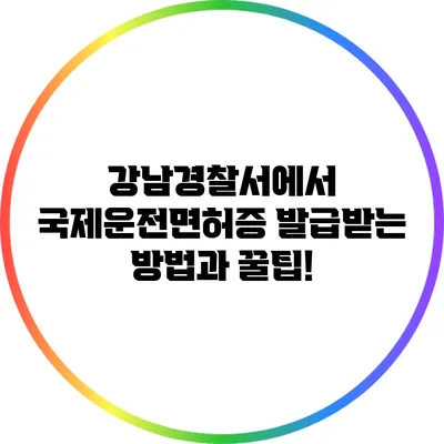 강남경찰서에서 국제운전면허증 발급받는 방법과 꿀팁!