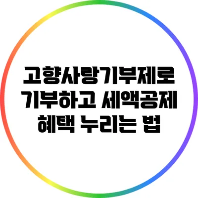 고향사랑기부제로 기부하고 세액공제 혜택 누리는 법