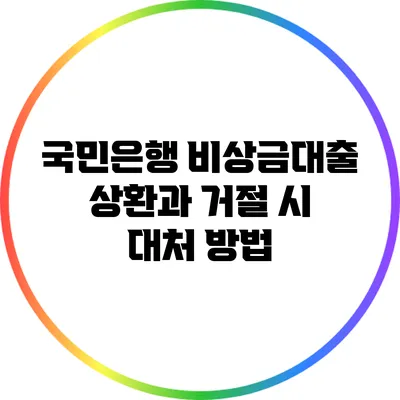 국민은행 비상금대출 상환과 거절 시 대처 방법