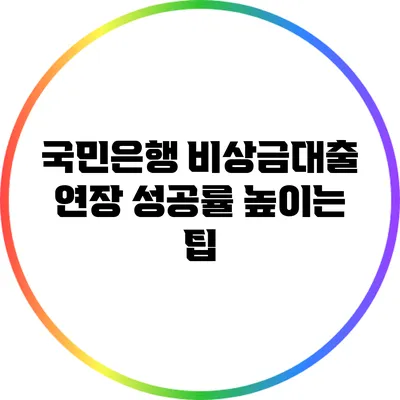 국민은행 비상금대출 연장 성공률 높이는 팁