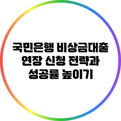 국민은행 비상금대출 연장 신청 전략과 성공률 높이기