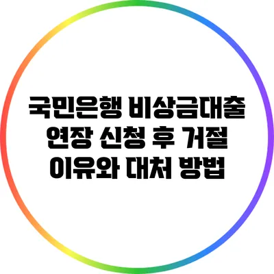 국민은행 비상금대출 연장 신청 후 거절 이유와 대처 방법