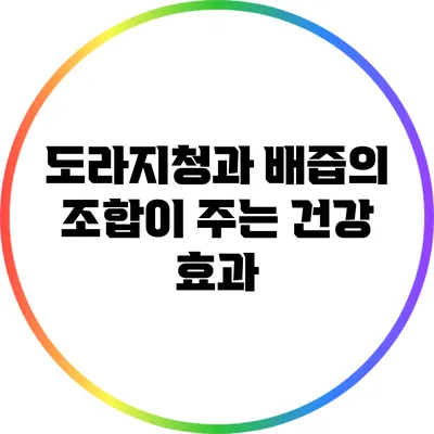 도라지청과 배즙의 조합이 주는 건강 효과