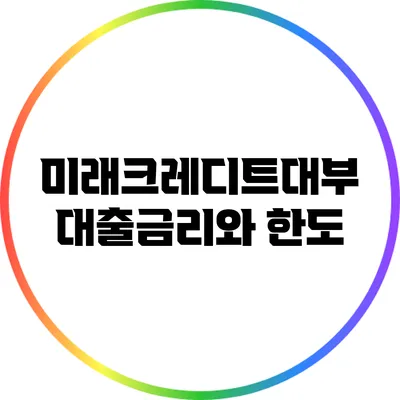 미래크레디트대부 대출금리와 한도
