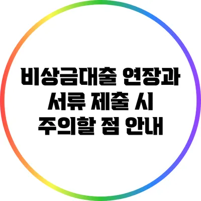 비상금대출 연장과 서류 제출 시 주의할 점 안내