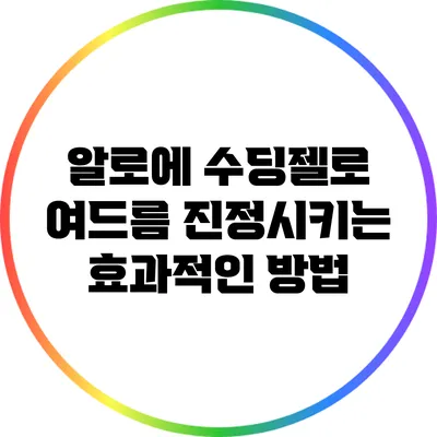 알로에 수딩젤로 여드름 진정시키는 효과적인 방법
