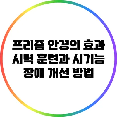 프리즘 안경의 효과: 시력 훈련과 시기능 장애 개선 방법