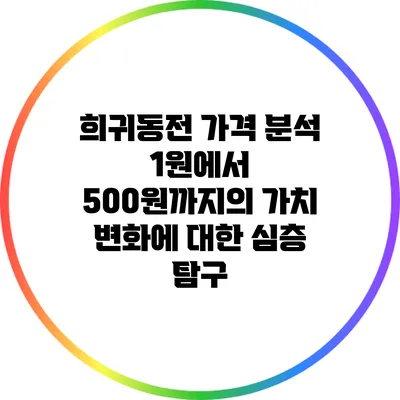 희귀동전 가격 분석: 1원에서 500원까지의 가치 변화에 대한 심층 탐구