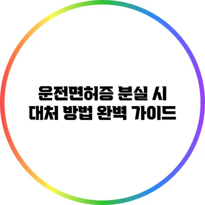 운전면허증 분실 시 대처 방법 완벽 가이드